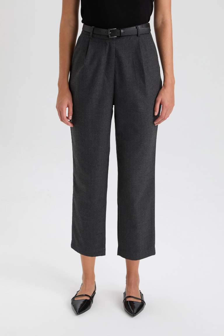 Wide Leg Kışlık Pantolon Yüksek Bel Düz Paça