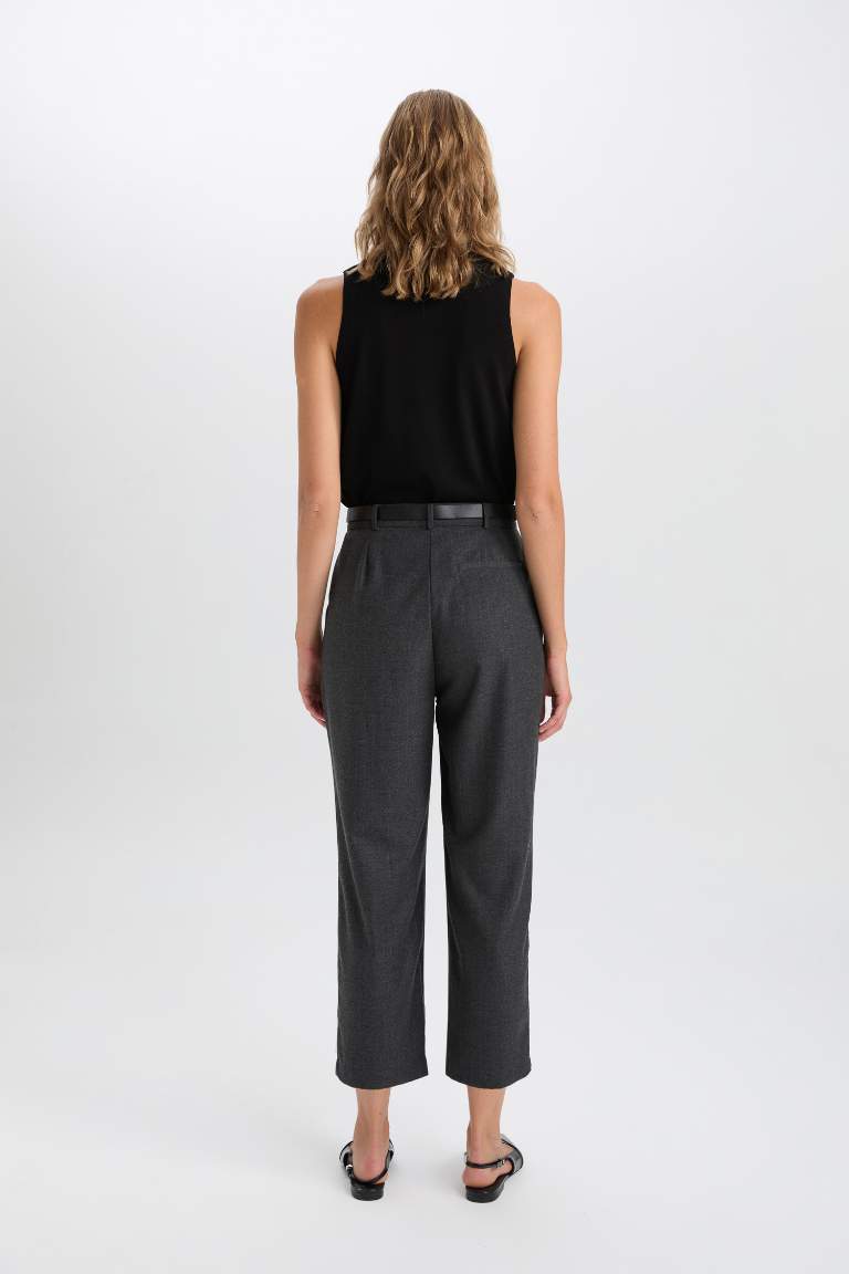 Wide Leg Kışlık Pantolon Yüksek Bel Düz Paça