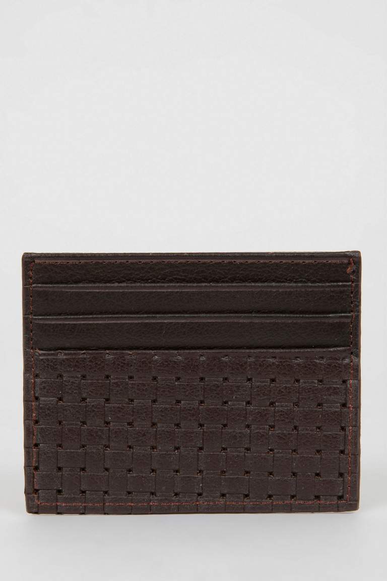 Man Faux Leather Card Holder