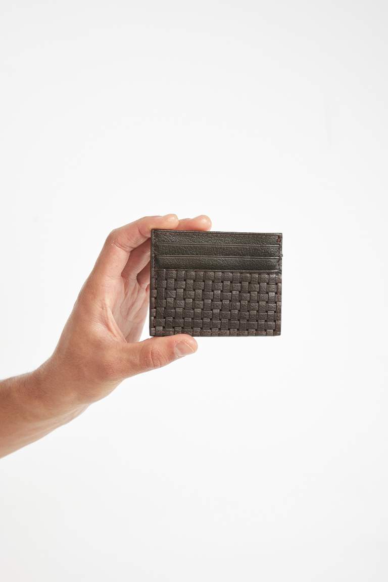 Man Faux Leather Card Holder