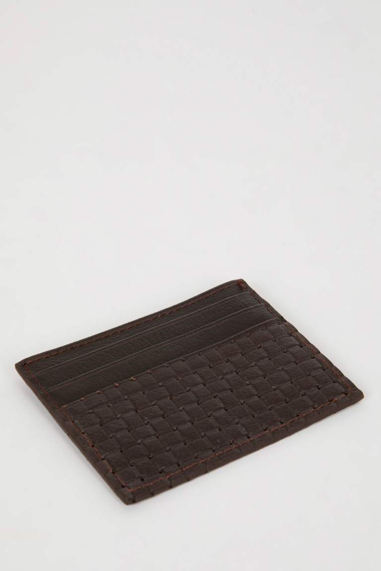 Man Faux Leather Card Holder