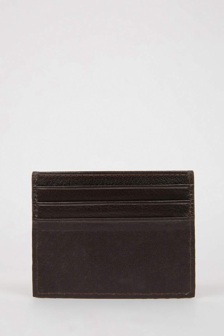 Man Faux Leather Card Holder