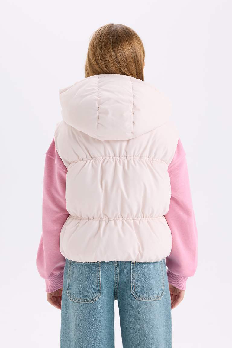 Girl Hooded Zippered Waterproof Puffer Vest