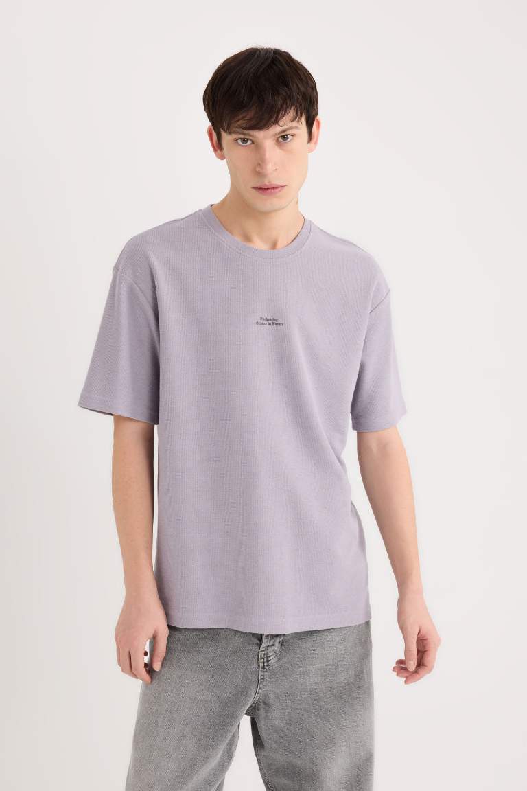 Boxy Fit Crew Neck Printed T-Shirt