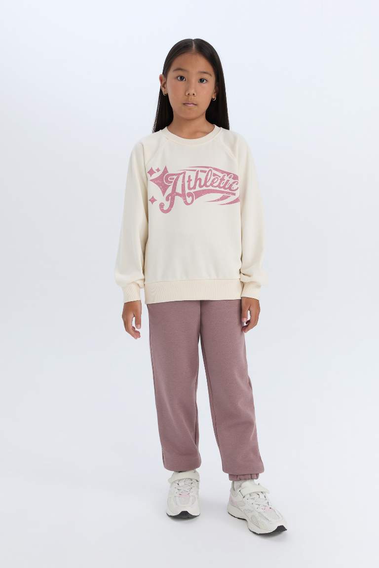 Girl Relax Fit Crew Neck Printed Sweatshirt