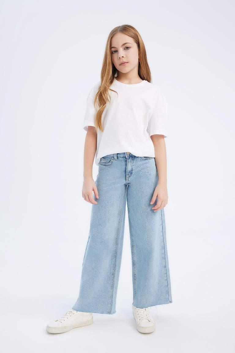 Kız Çocuk Wide Leg Geniş Bol Paça Jean Pantolon