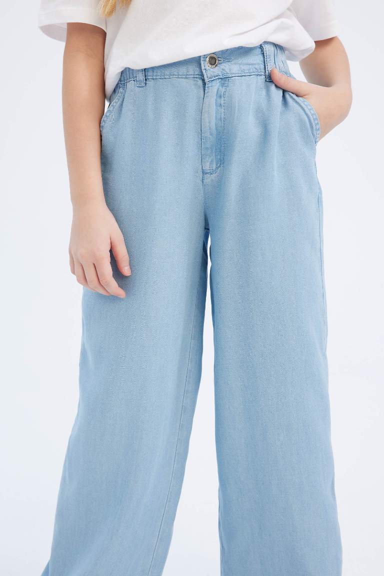 Wide Leg Jean Trousers