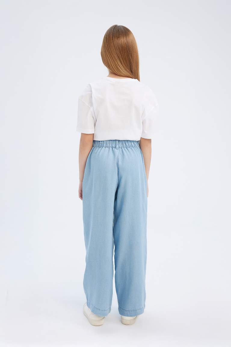 Wide Leg Jean Trousers