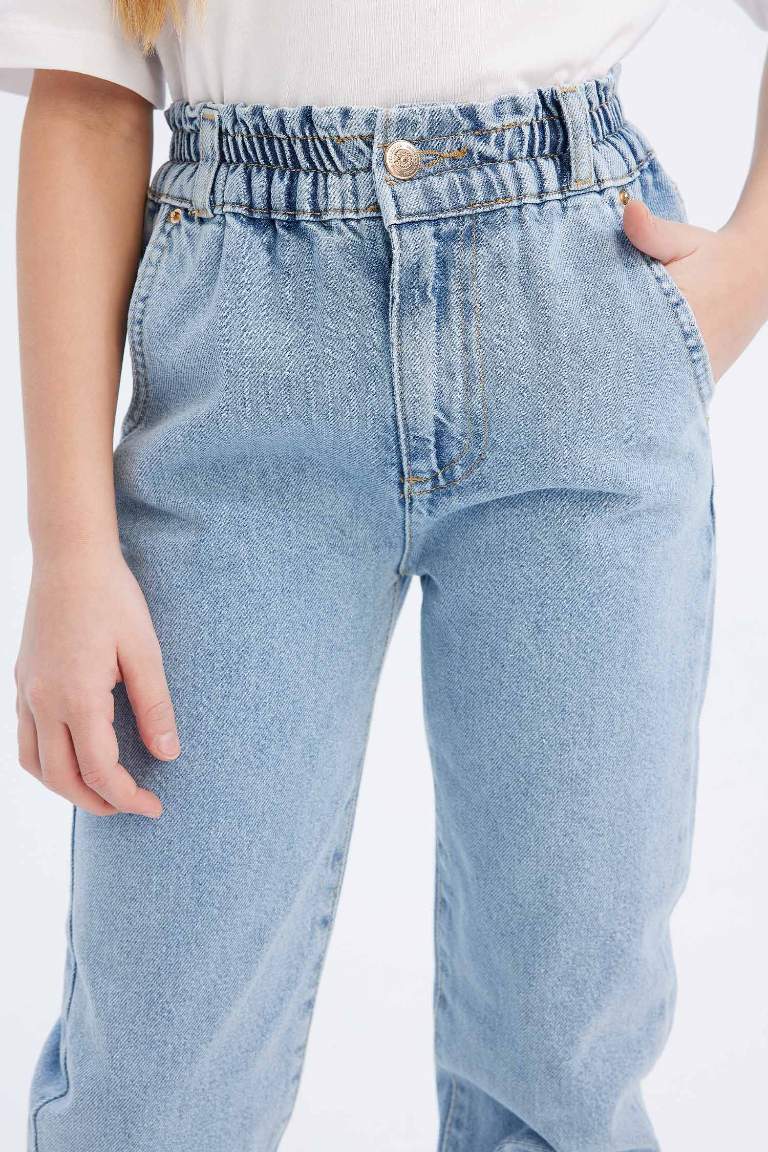 Pantalon Jean taille haute pour fille