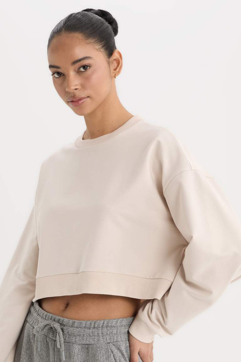 DeFactoFit Crew Neck Basic Sports Sweatshirt