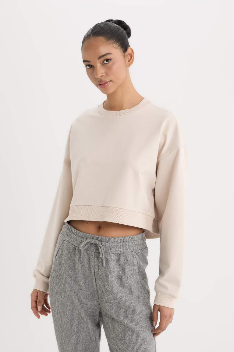 DeFactoFit Crew Neck Basic Sports Sweatshirt