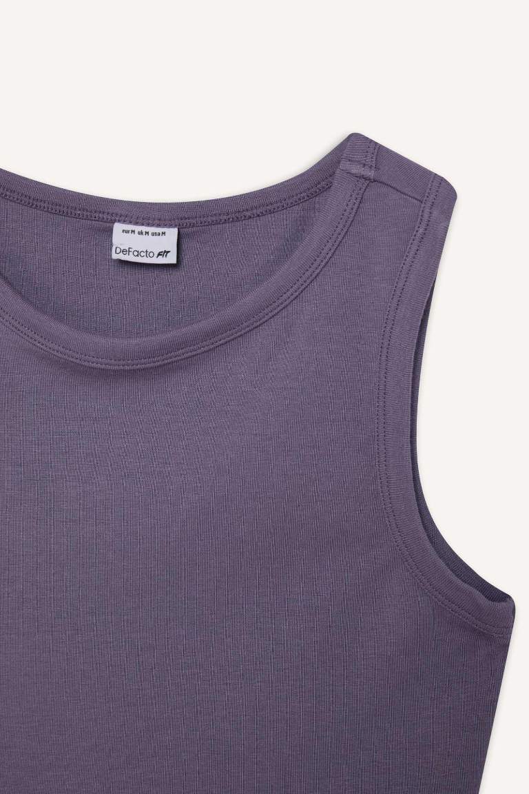 DeFactoFit Standard Fit Crew Neck Modal Sports Tank Top