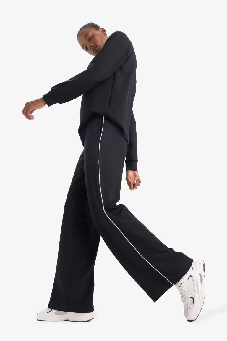 DeFactoFit Wide Leg Geniş Paça Standart Boy Modal İnce Pantolon
