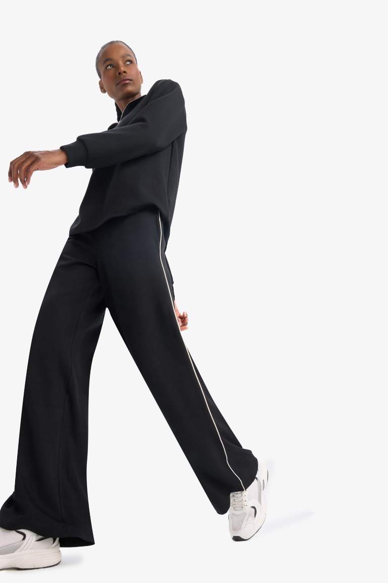 DeFactoFit Wide Leg Geniş Paça Standart Boy Modal İnce Pantolon