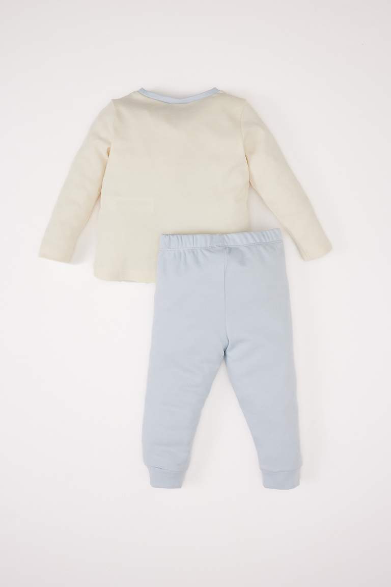 Kız Bebek Pijama Takımı Bisiklet Yaka Unicorn Baskılı Uzun Kollu Üst Beli Lastikli Uzun Alt