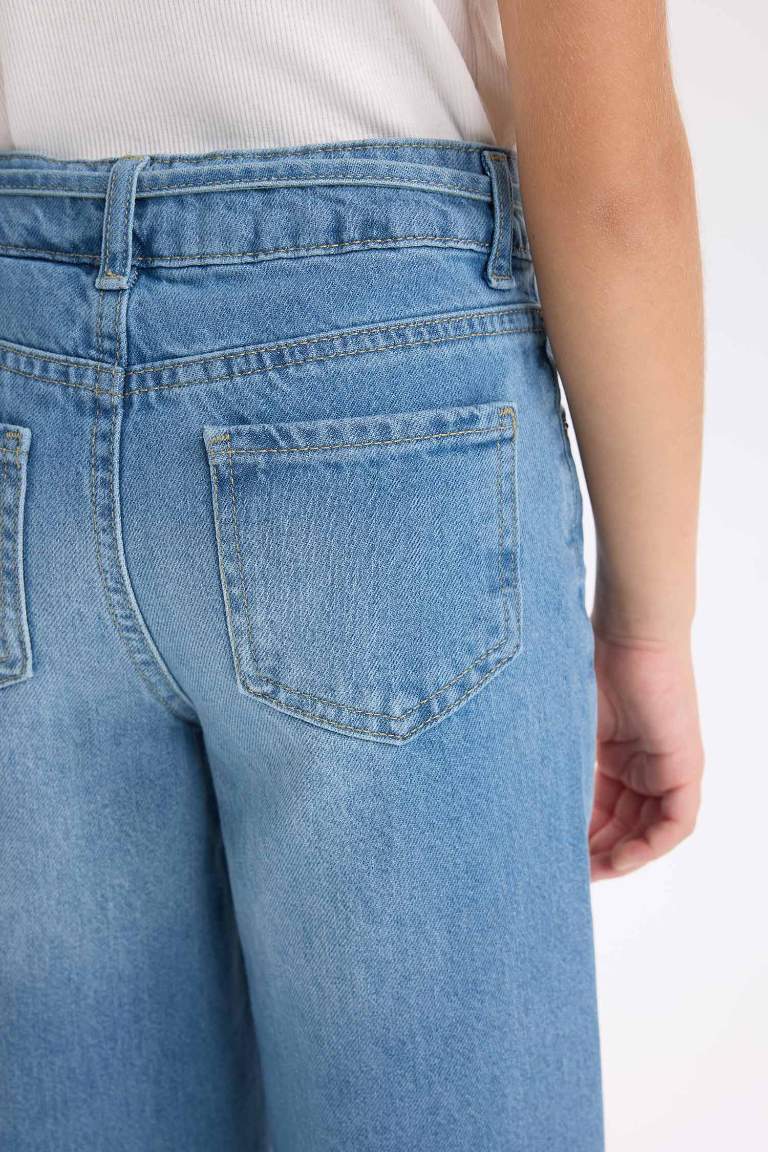 Pantalon Jean à jambe large pour fille