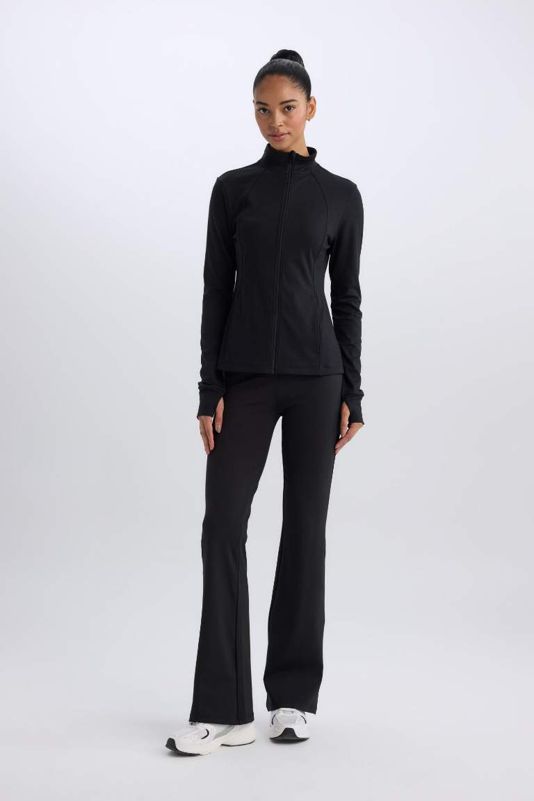 DeFactoFit Flare Fit Toparlayıcı Yüksek Bel İspanyol Paça Standart Boy Soft Touch Sporcu Pantolon