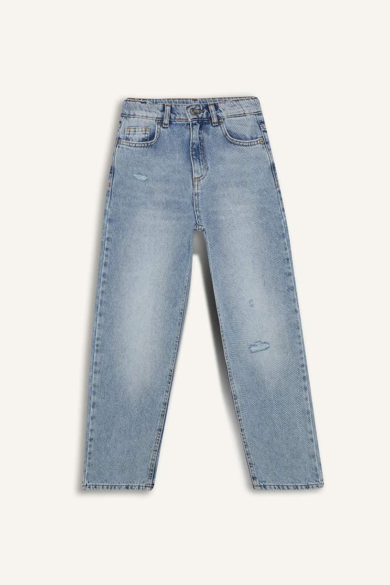 Erkek Çocuk Loose Fit Düz Paça Jean Pantolon