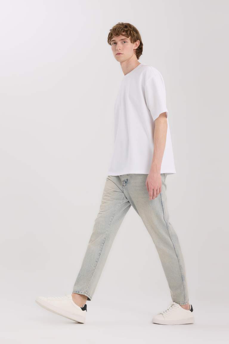 90’S Slim Fit Super Skinny Hem Cotton Trousers