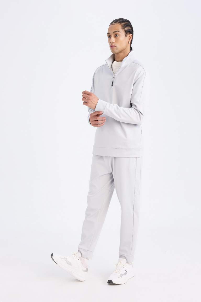 DeFactoFit Sporcu Standart Fit Jogger Eşofman Altı İçi Yumuşak Tüylü Skuba Dalgıç Kumaş