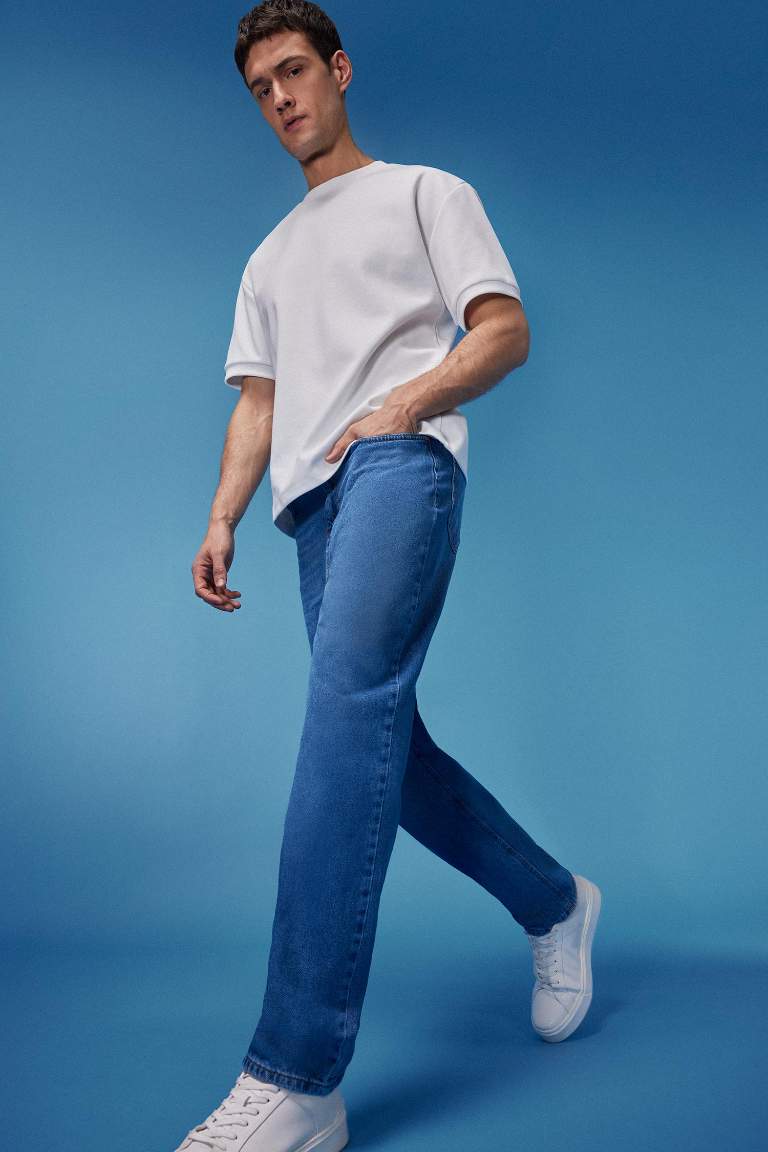 Baggy Fit Regular Hem Cotton Trousers