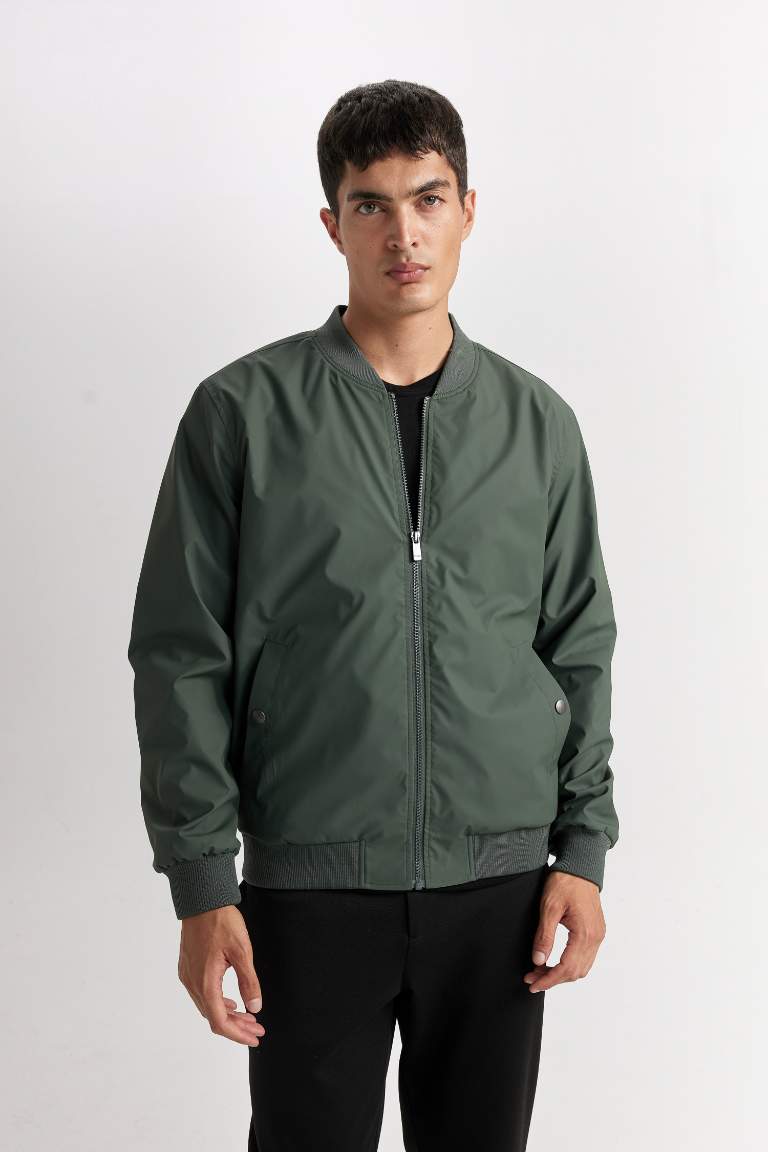 Jacket bomber légère à fermeture zip avec poches