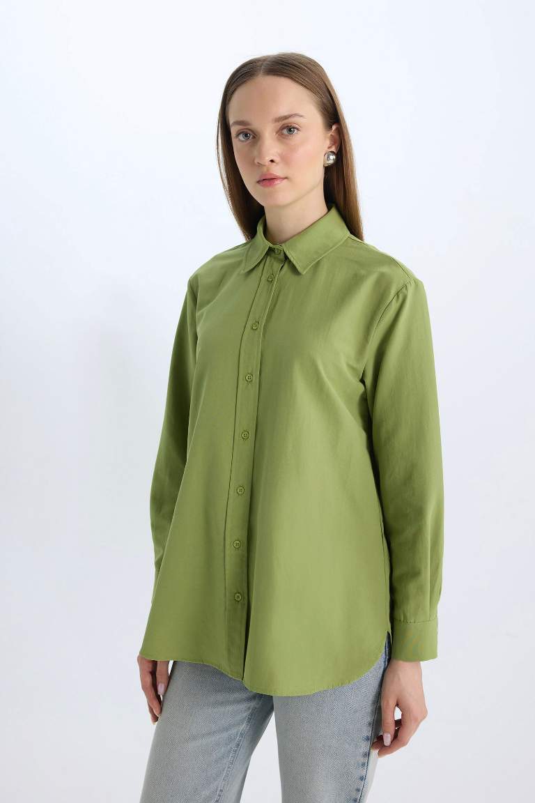 Relax Fit Poplin Long Sleeve Tunic