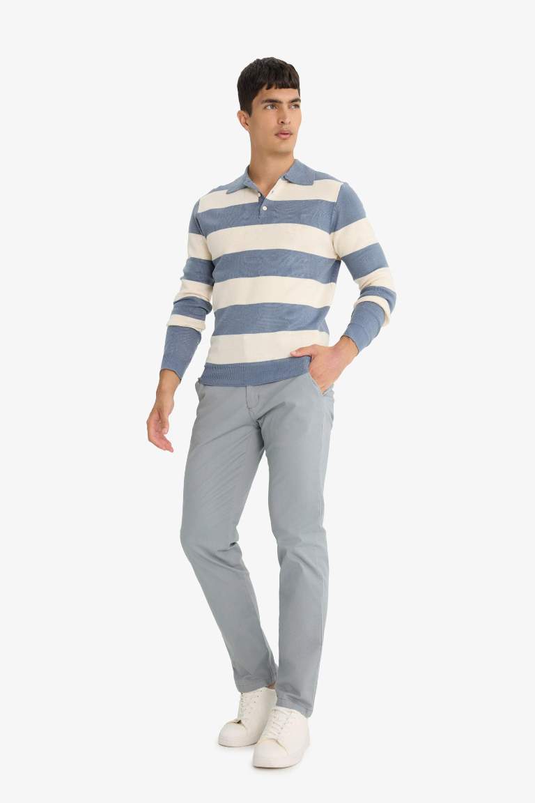 Regular Fit Normal Kesim Cepli Düz Paça Chino Pantolon