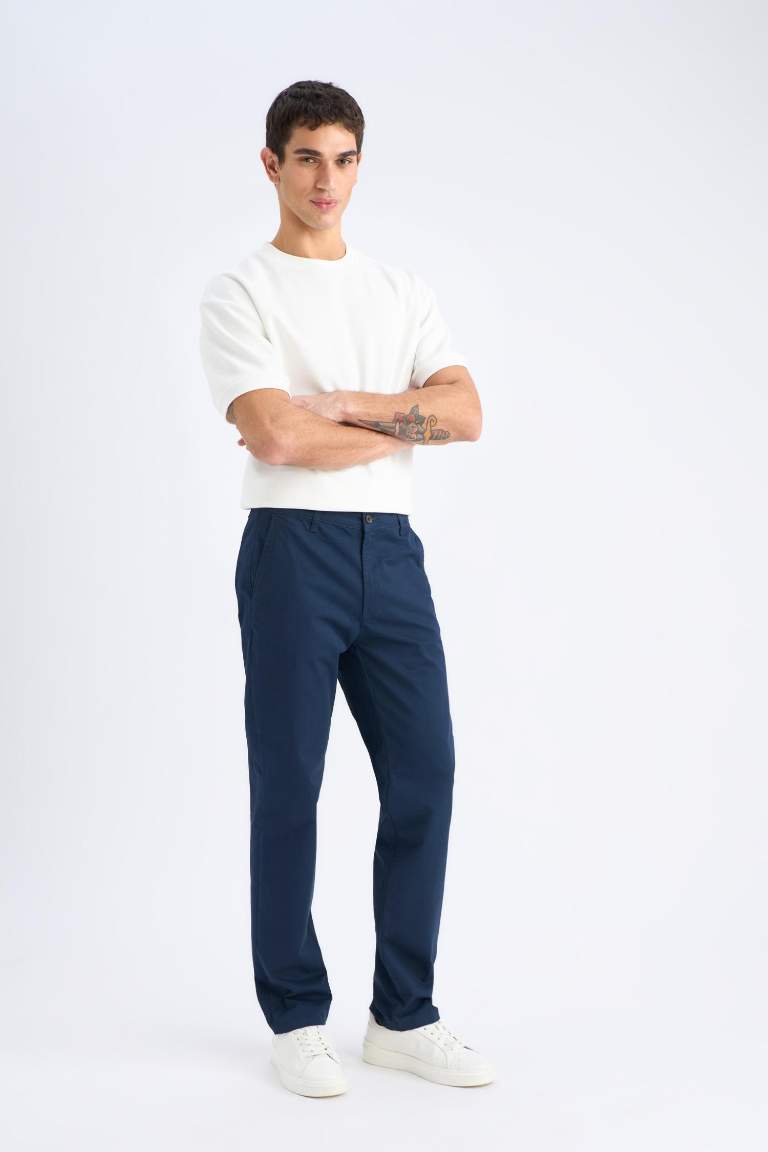 Regular Fit Normal Kesim Yazlık Düz Paça Chino Kanvas Pantolon