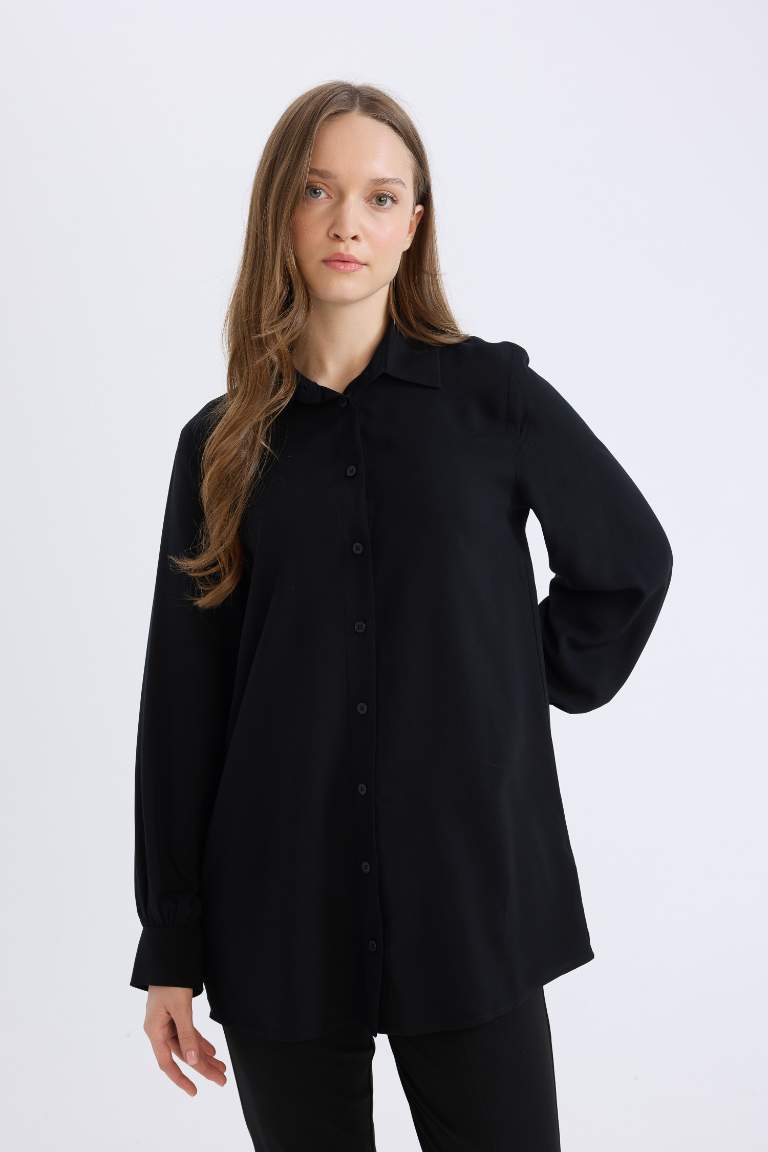 Regular Fit Viscose Long Sleeve Tunic