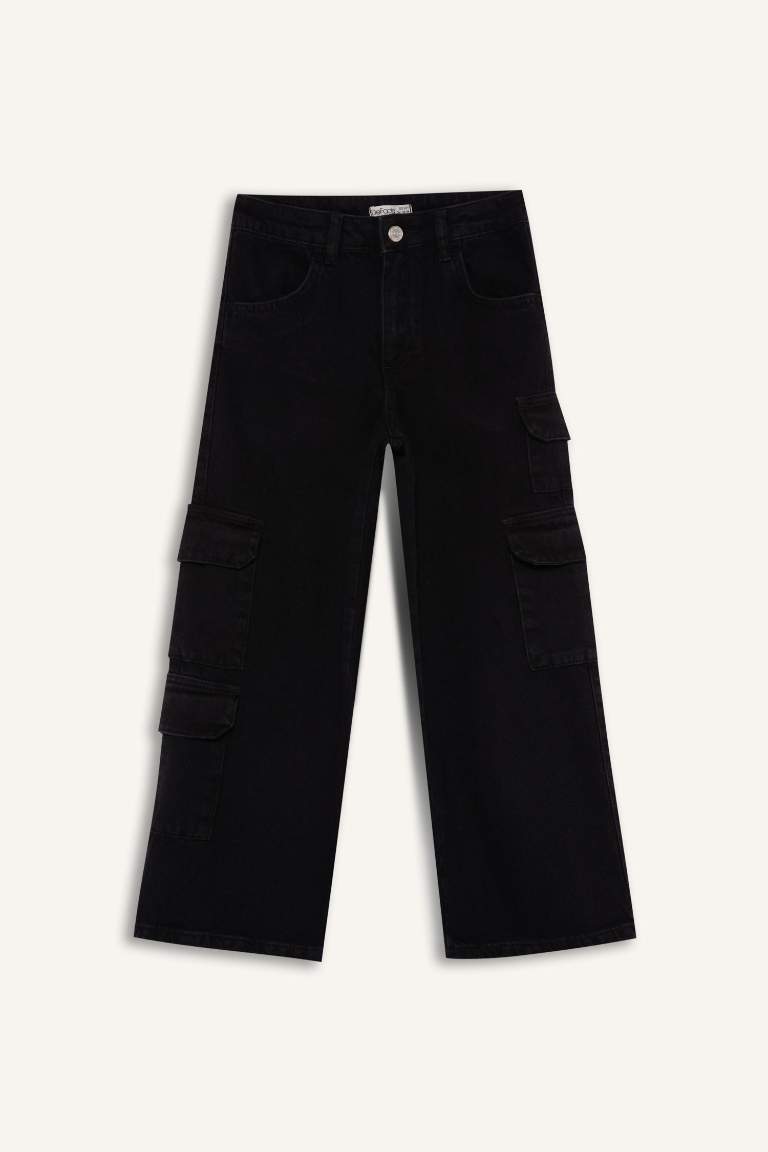 Girl Wide Leg Cargo Jeans