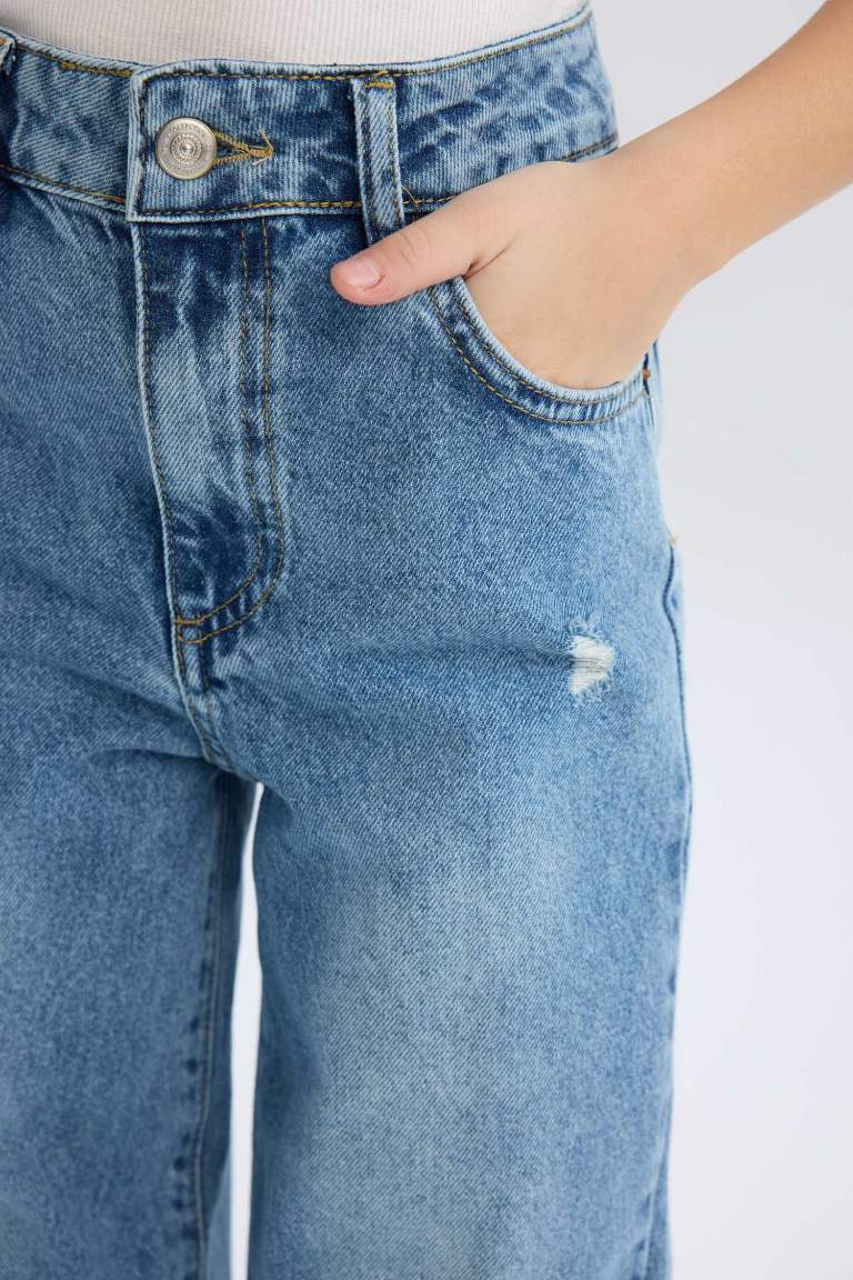 Pantalon Jean à jambes larges pour fille