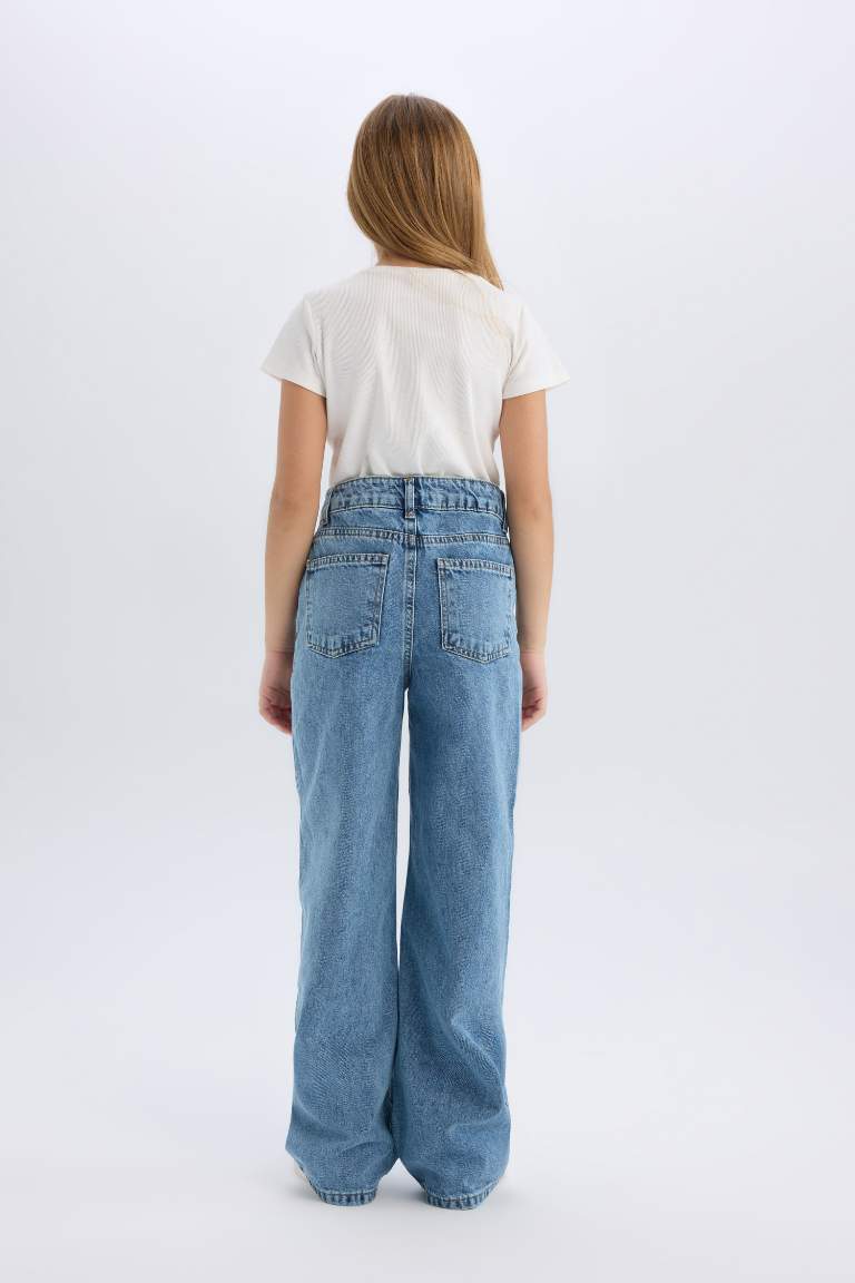 Pantalon Jean à jambes larges pour fille