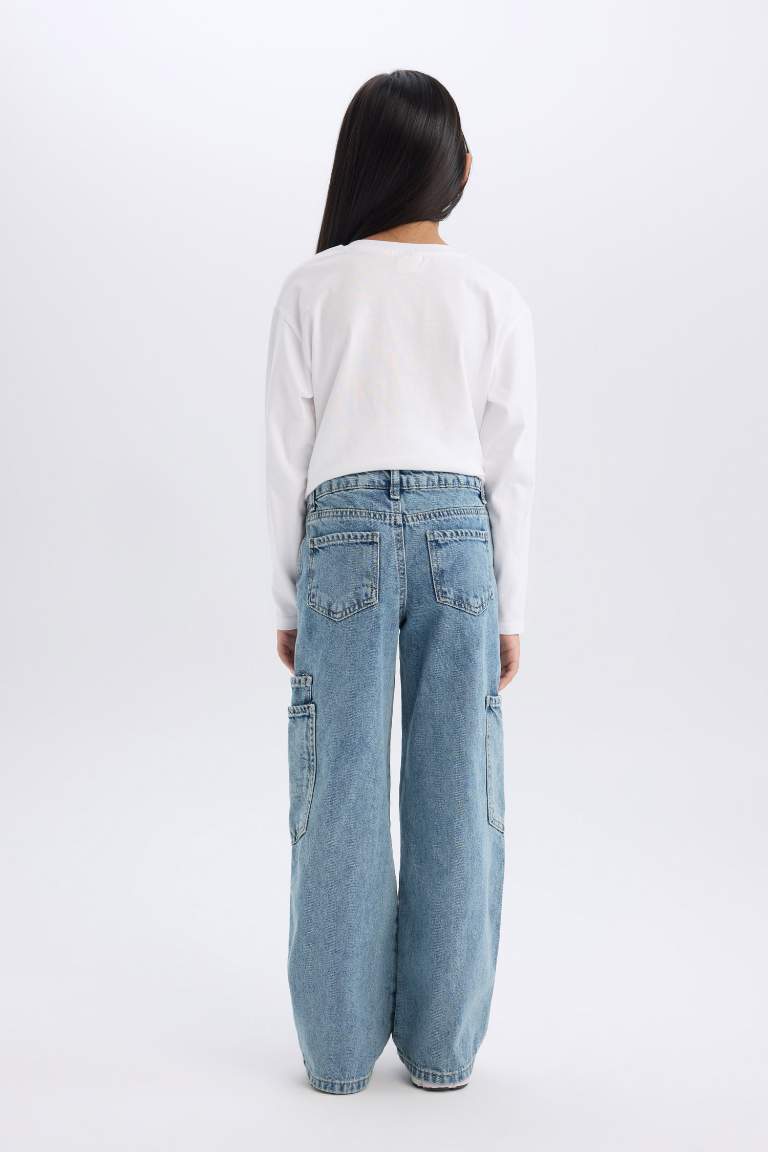 Girl Wide Leg Cargo Wide Leg Jeans