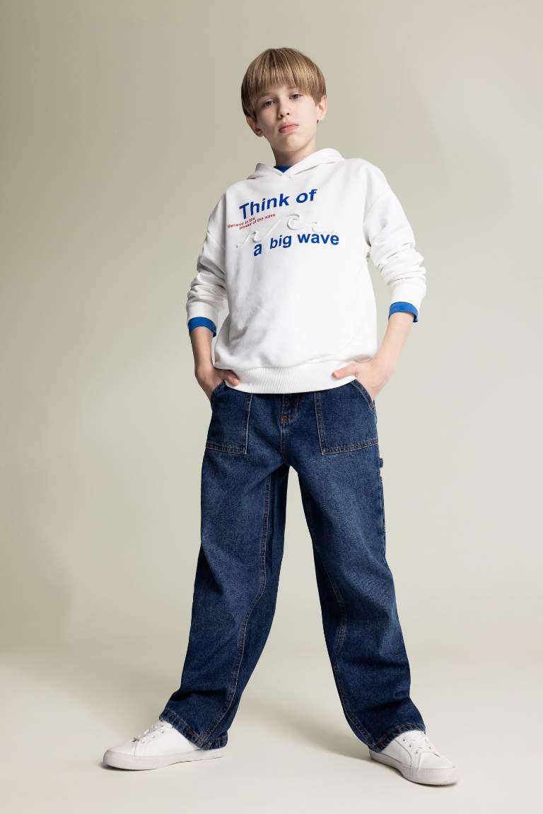 Boy Oversize Fit Hooded Sweatshirt