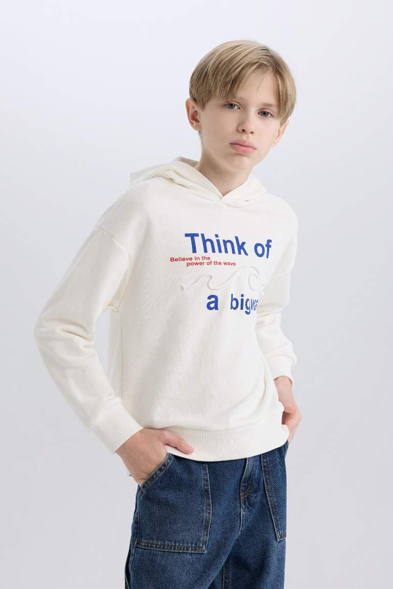 Boy Oversize Fit Hooded Sweatshirt