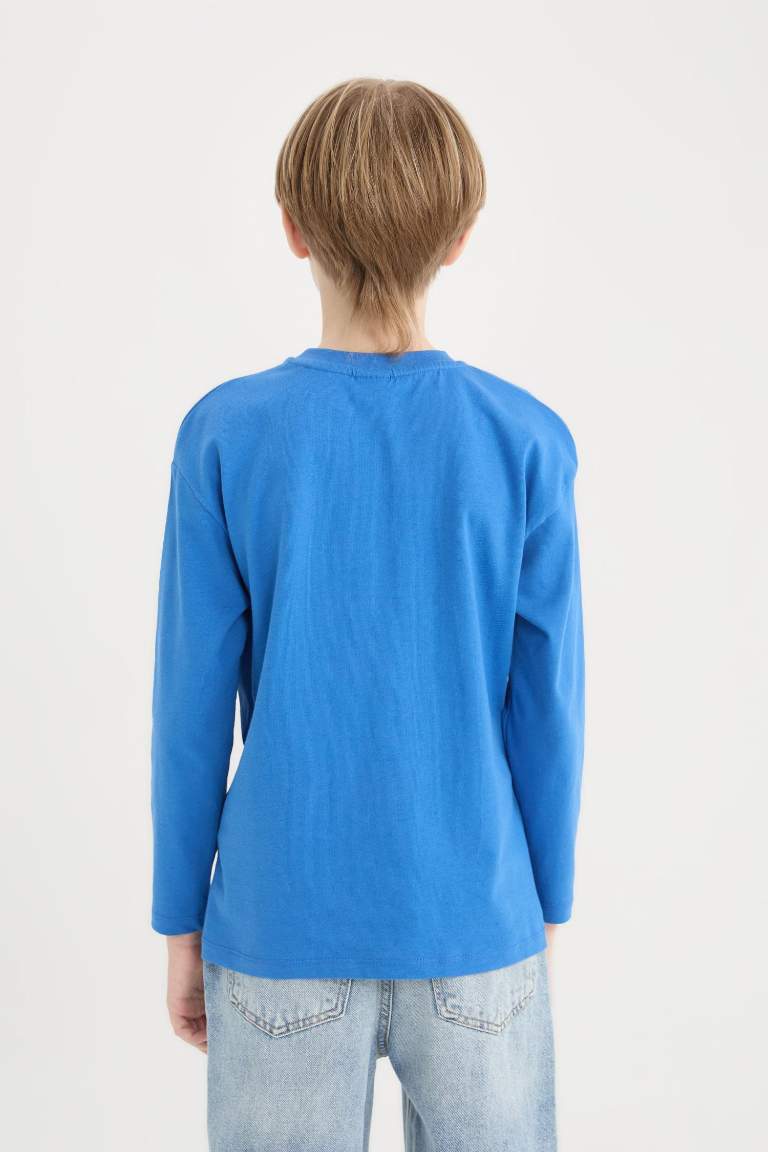 Boy Oversize Fit Crew Neck Long Sleeve T-Shirt