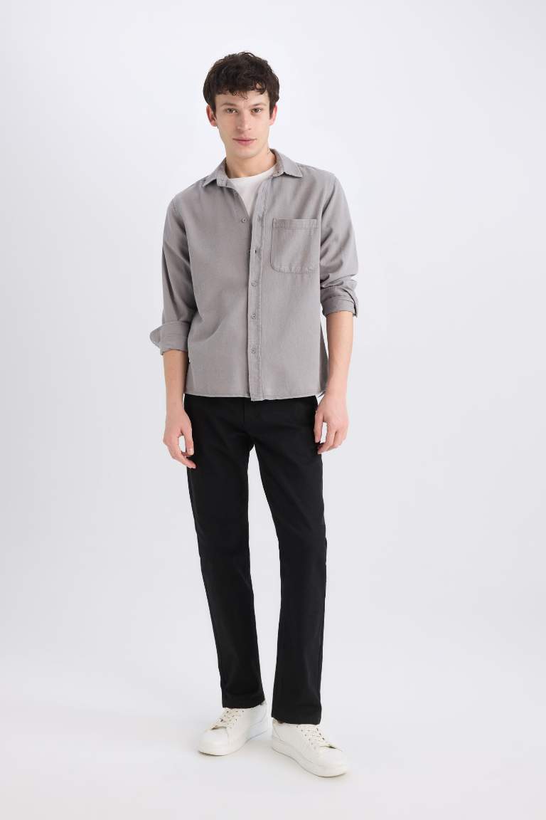 Regular Fit Neck Basic Cotton Shirt