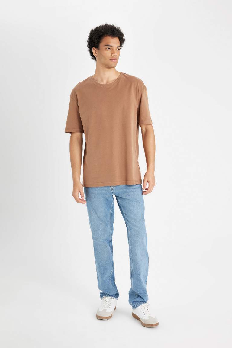 Boxy Fit Crew Neck Basic T-Shirt