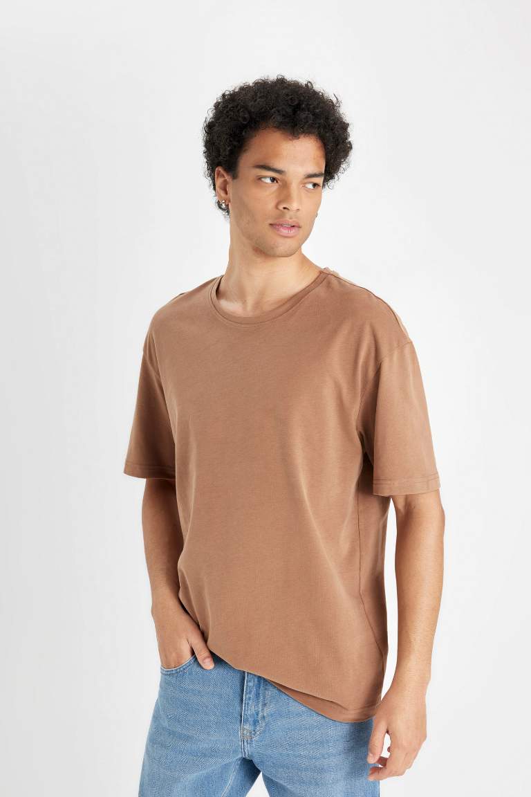 Boxy Fit Crew Neck Basic T-Shirt