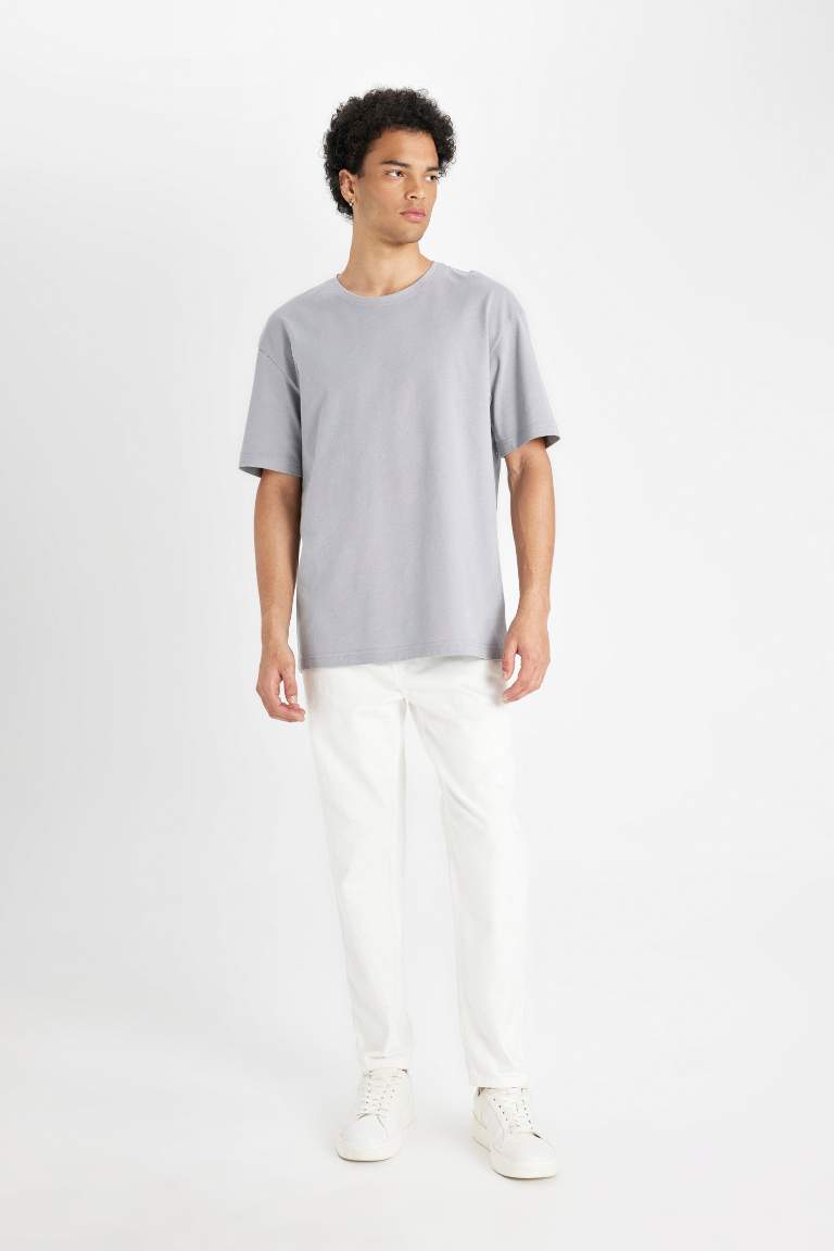 Boxy Fit Crew Neck Basic T-Shirt