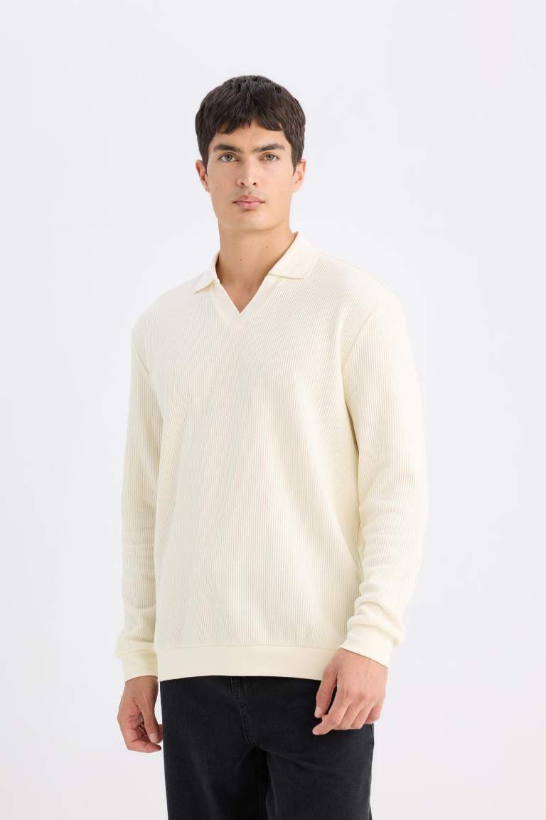 Regular Fit Polo Yaka Sweatshirt