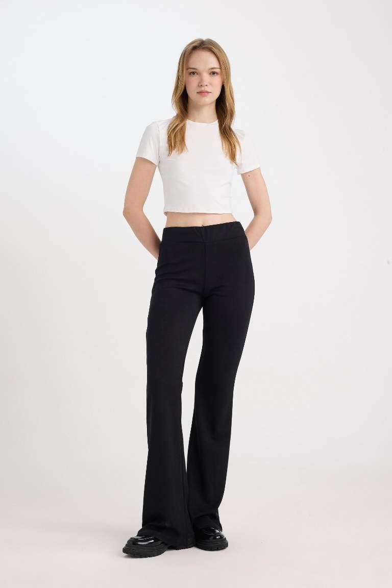 Flare Fit Düz Paça Uzun Boy Pantolon