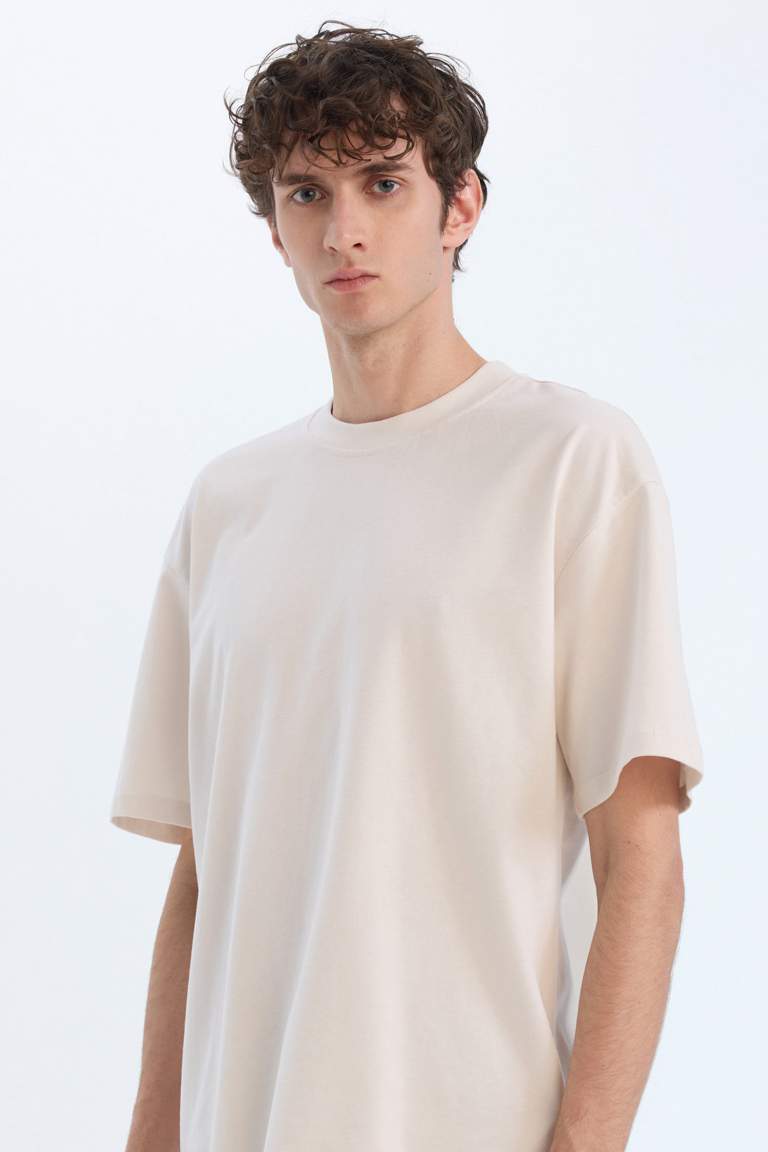 Boxy Fit Crew Neck Basic T-shirt