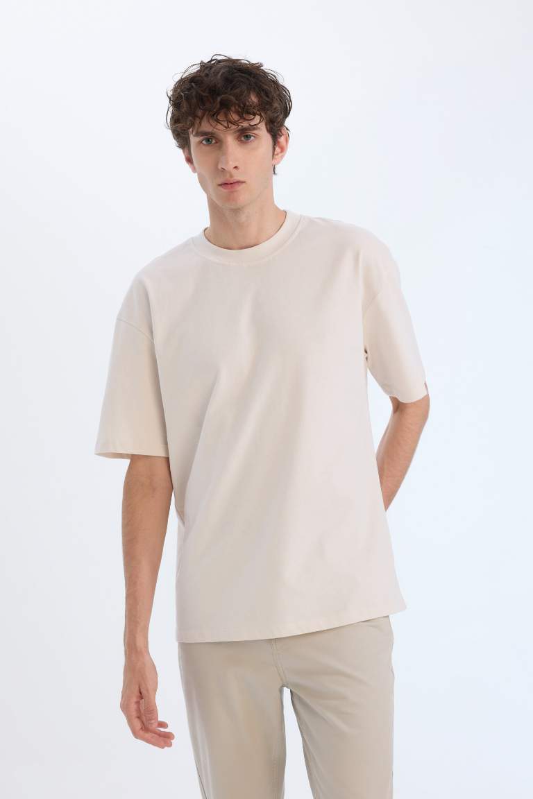 Boxy Fit Crew Neck Basic T-shirt