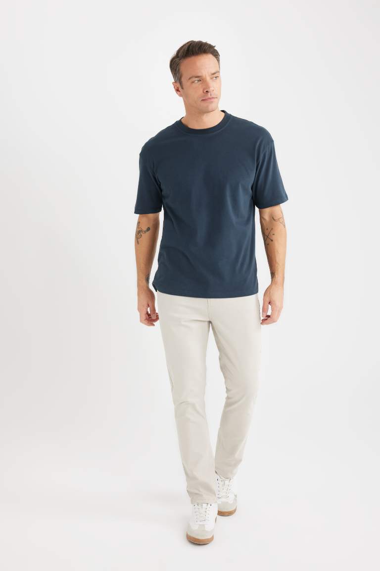 Boxy Fit Crew Neck Basic T-shirt