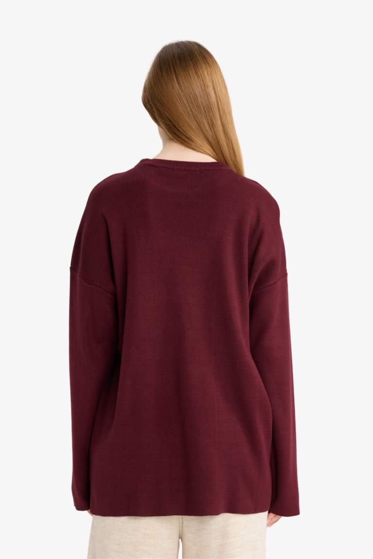 تونيك قصة عادية بياقة مستديرة