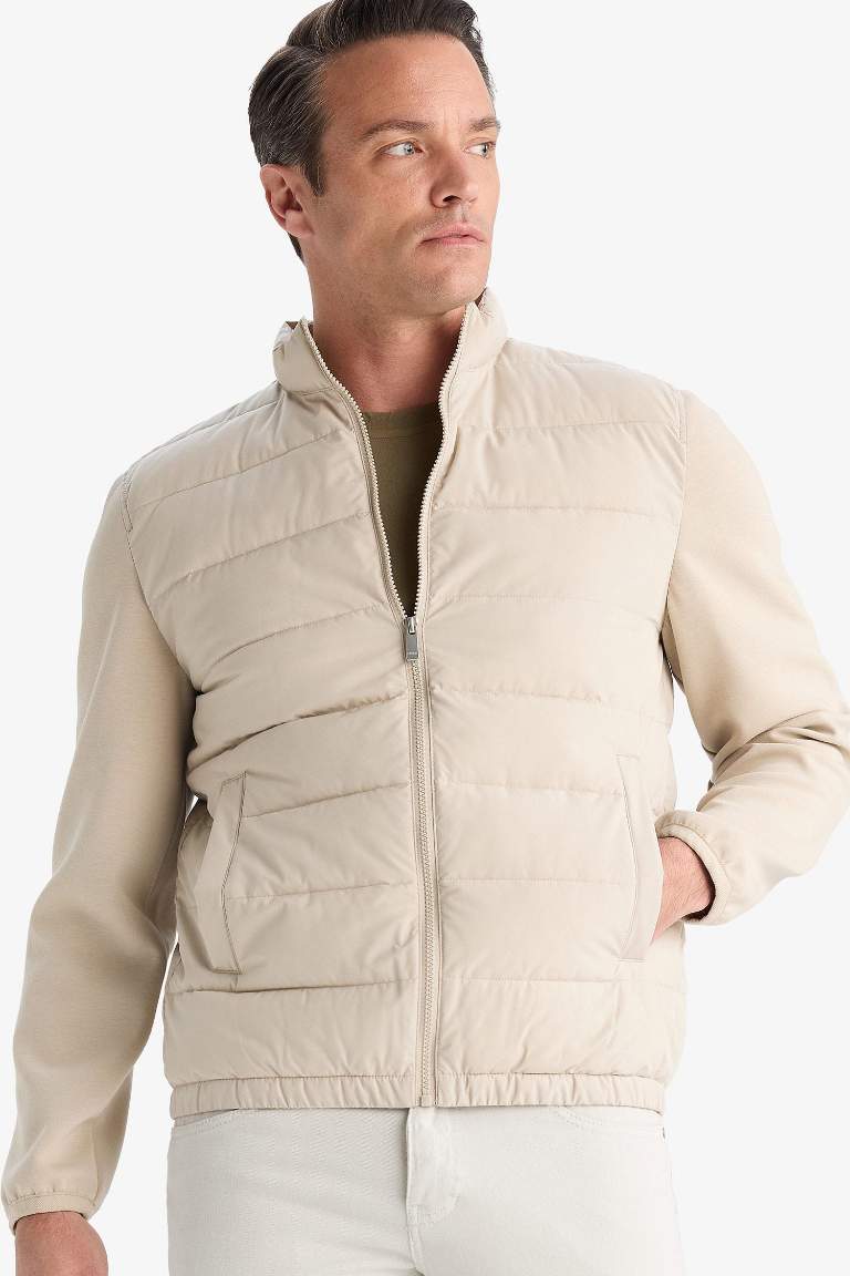 Slim Fit Waterproof High Neck Zippered Puffer Jacket