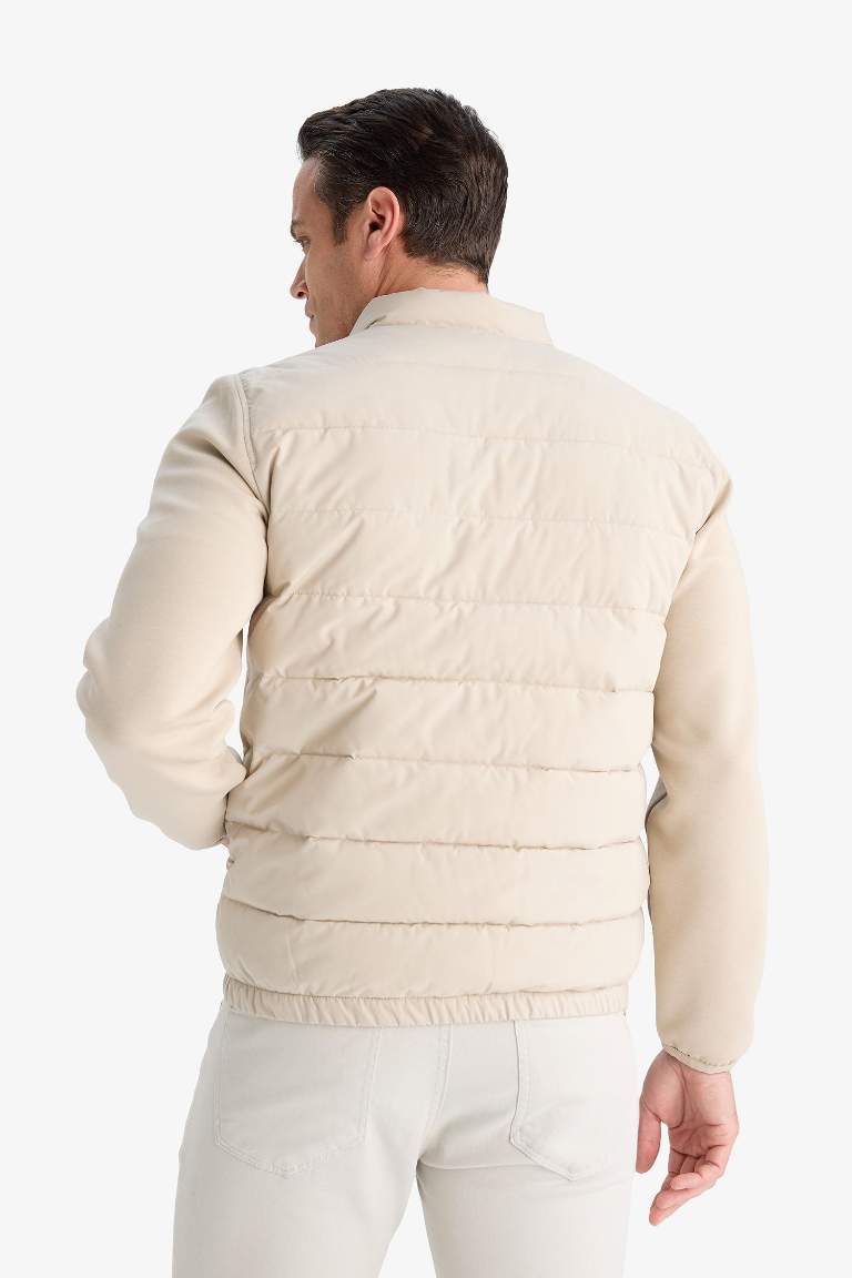 Slim Fit Waterproof High Neck Zippered Puffer Jacket