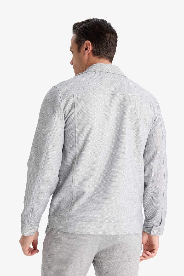 Slim Fit Dar Kesim Polo Yaka Fermuarlı Mont
